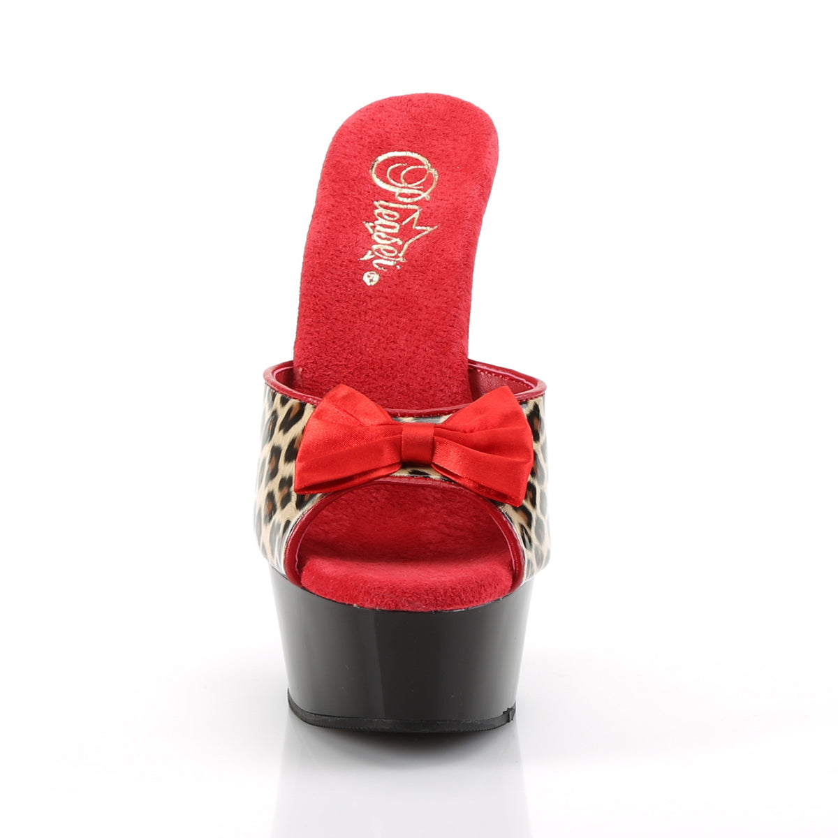 【PLEASER】DELIGHT-601-6 シューズ Tan Leopard Print Faux Leather/Blk【取寄】