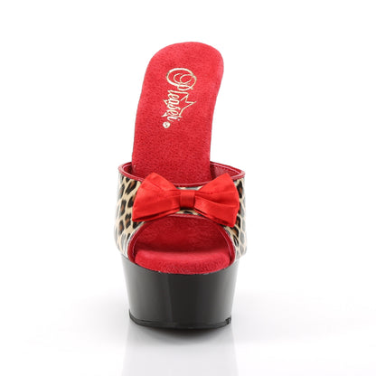 【PLEASER】DELIGHT-601-6 シューズ Tan Leopard Print Faux Leather/Blk【取寄】
