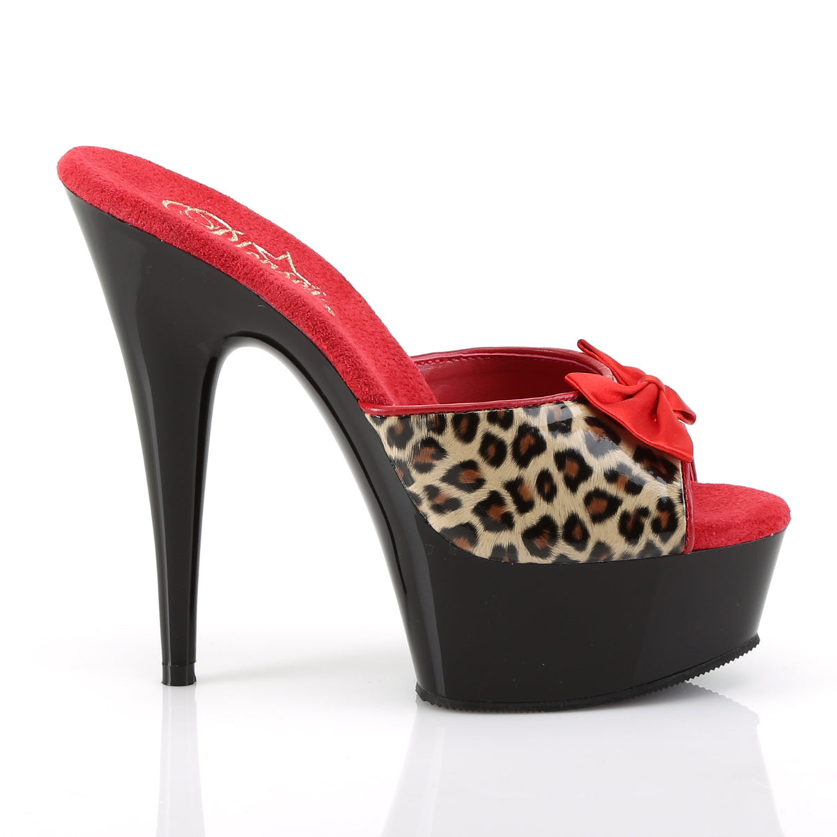 【PLEASER】DELIGHT-601-6 シューズ Tan Leopard Print Faux Leather/Blk【取寄】