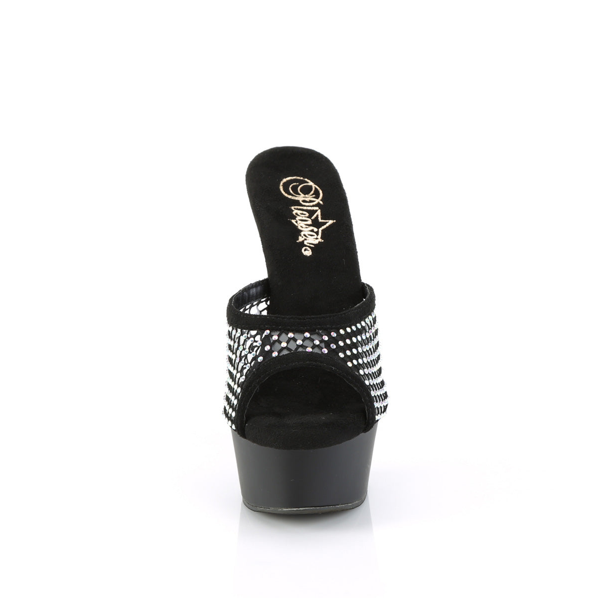 【PLEASER】DELIGHT-601-6RM シューズ Blk Faux Suede-RS Mesh/Blk Matte【取寄】