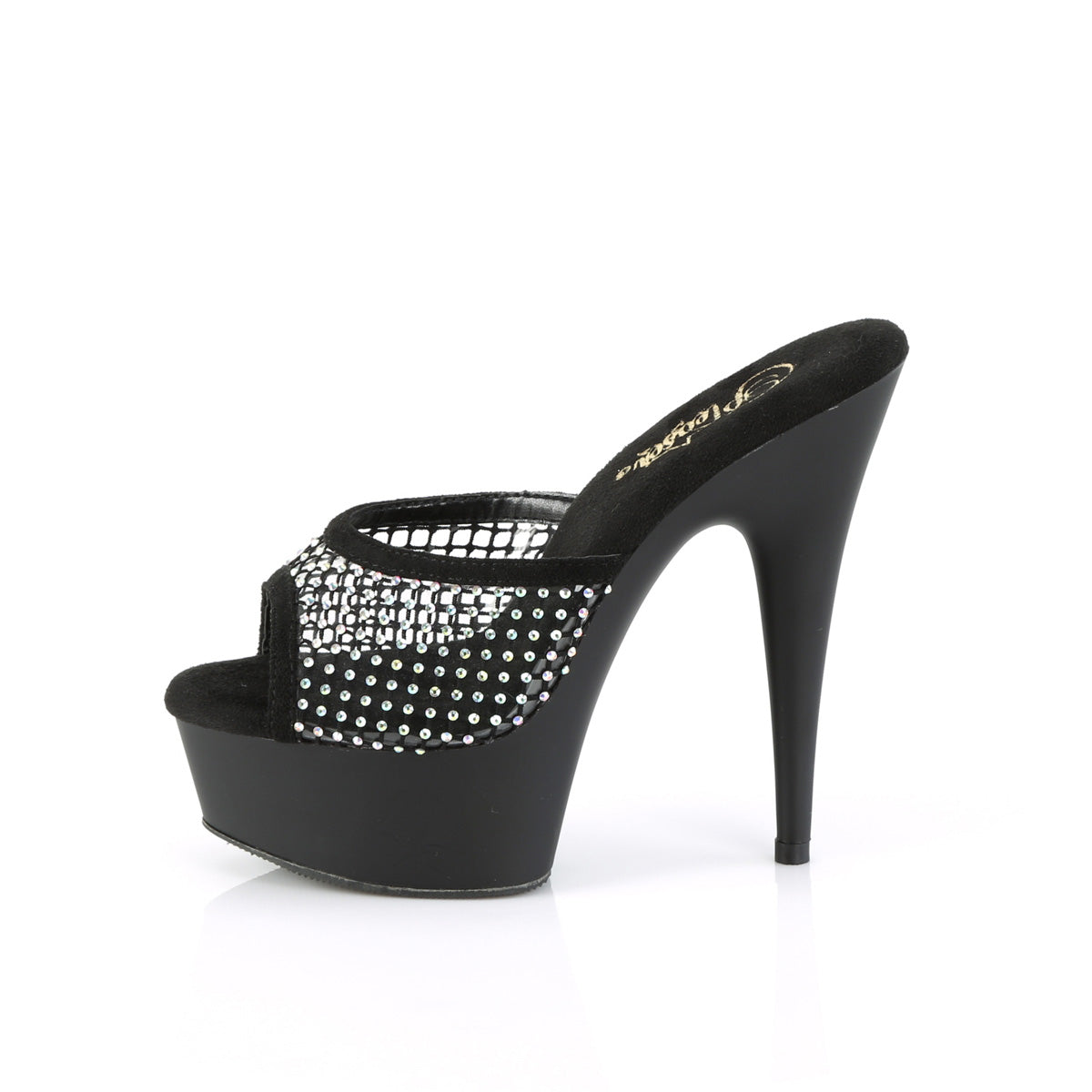 【PLEASER】DELIGHT-601-6RM シューズ Blk Faux Suede-RS Mesh/Blk Matte【取寄】
