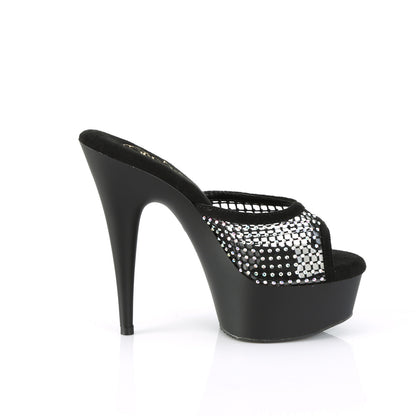 【PLEASER】DELIGHT-601-6RM シューズ Blk Faux Suede-RS Mesh/Blk Matte【取寄】