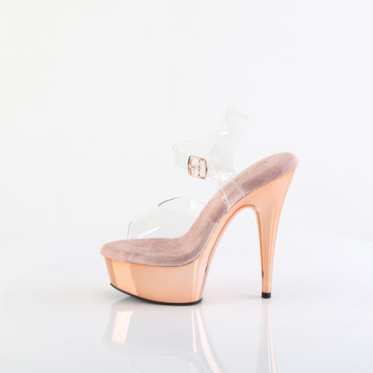 【PLEASER】DELIGHT-608 シューズ Clr/Rose Gold Chrome【取寄】