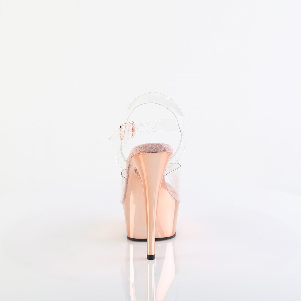 【PLEASER】DELIGHT-608 シューズ Clr/Rose Gold Chrome【取寄】