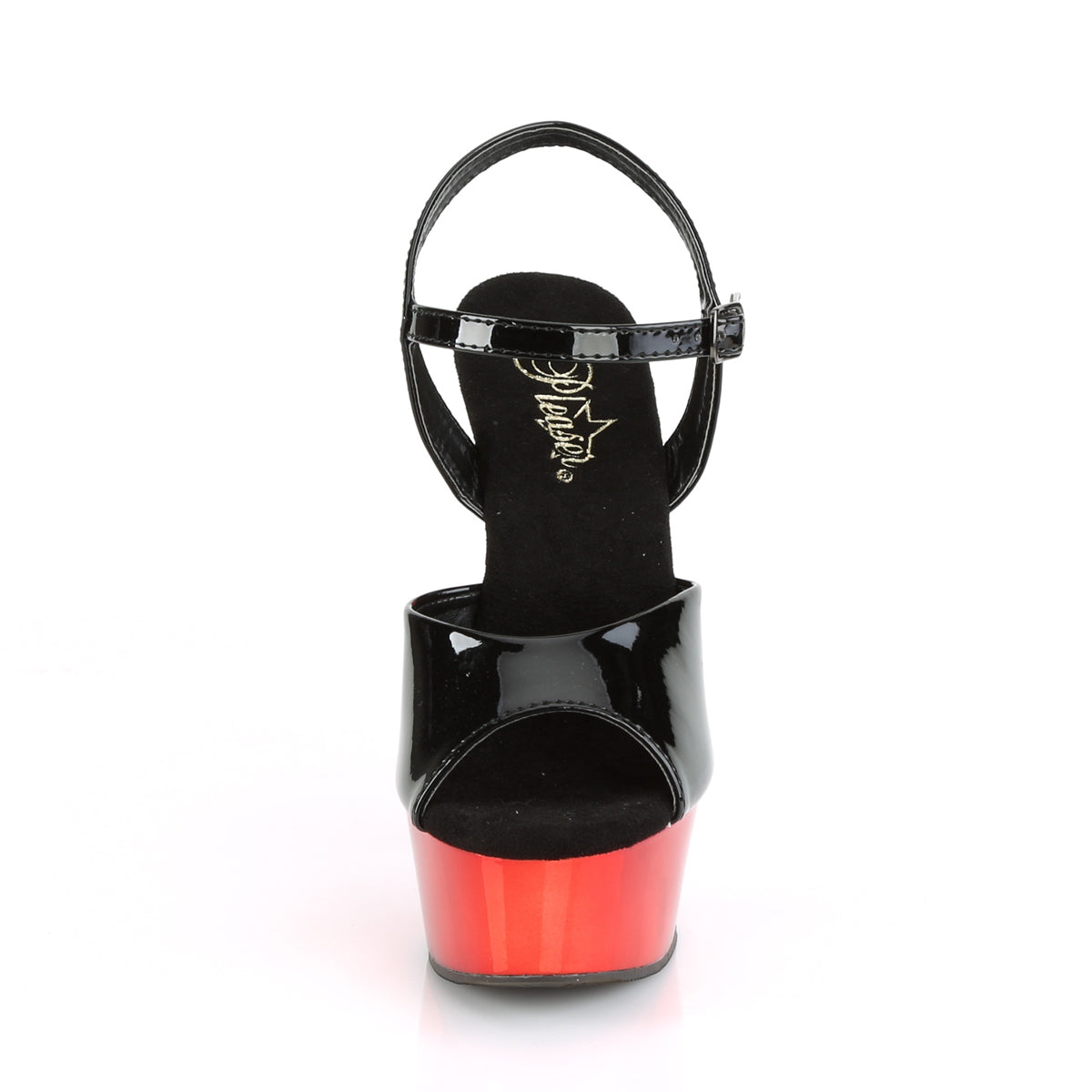 【PLEASER】DELIGHT-609 シューズ Blk Pat/Red Chrome【取寄】