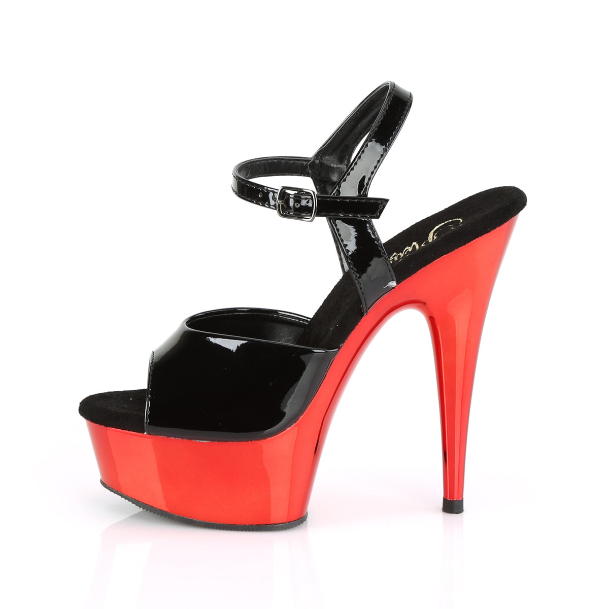【PLEASER】DELIGHT-609 シューズ Blk Pat/Red Chrome【取寄】