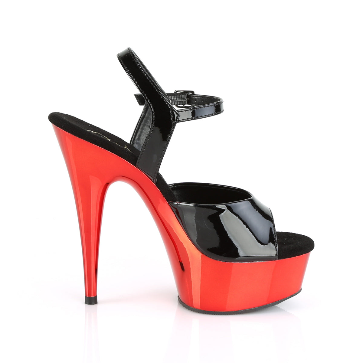 【PLEASER】DELIGHT-609 シューズ Blk Pat/Red Chrome【取寄】