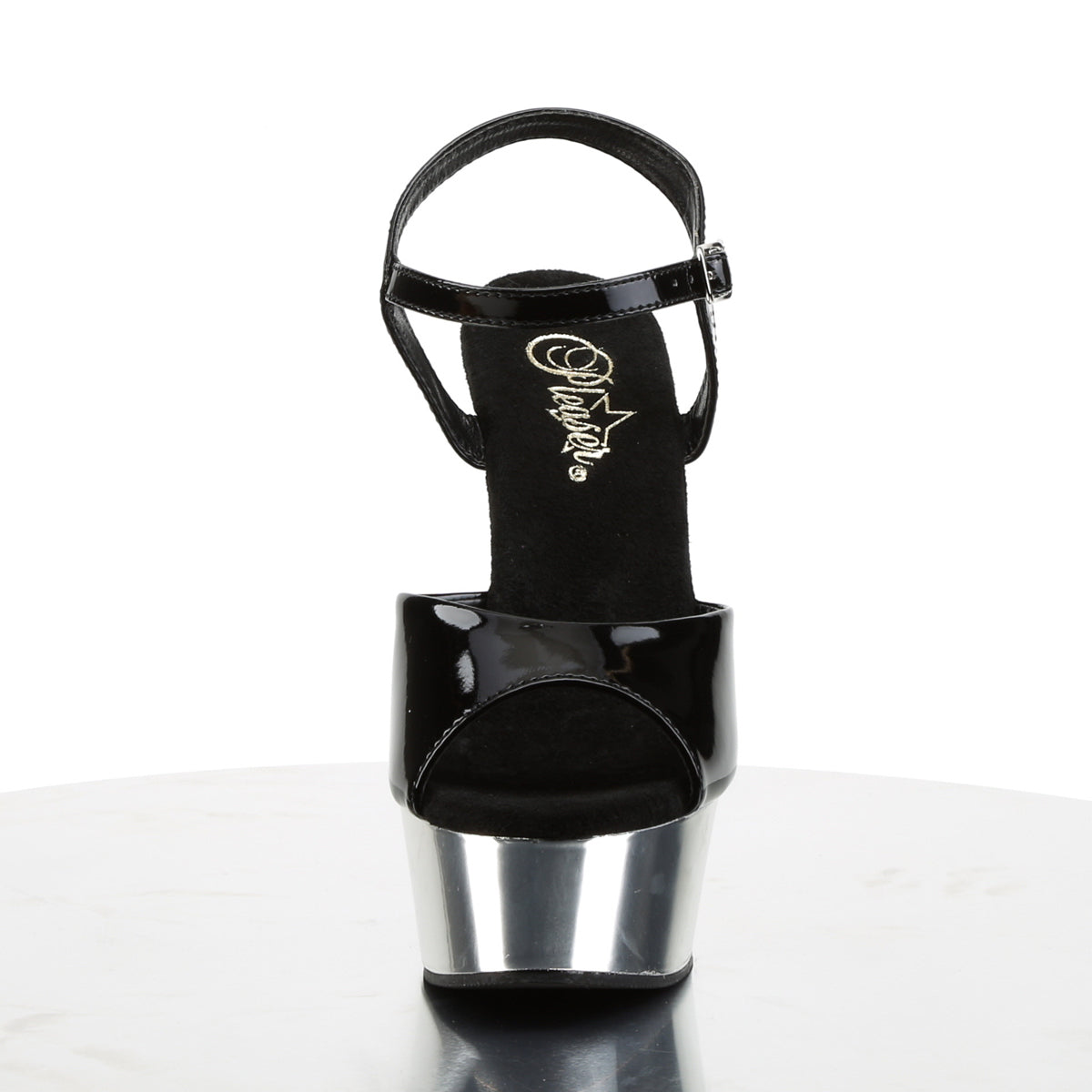 【PLEASER】DELIGHT-609 シューズ Blk/Slv Chrome【取寄】