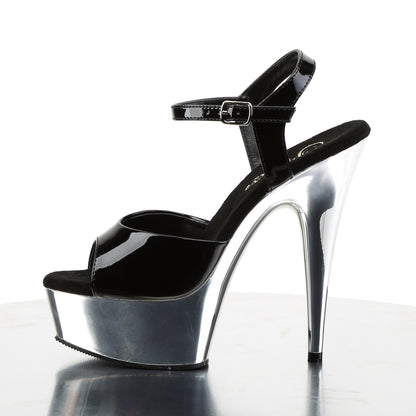【PLEASER】DELIGHT-609 シューズ Blk/Slv Chrome【取寄】