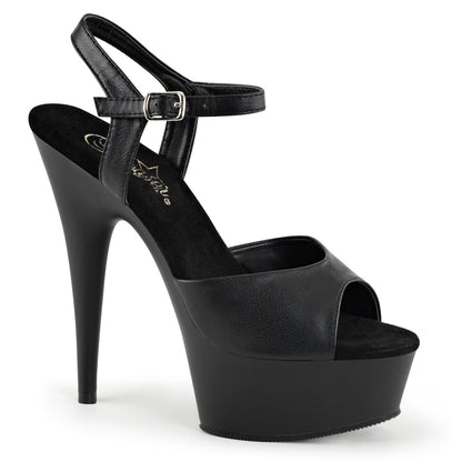 【PLEASER】DELIGHT-609 シューズ Blk Faux Leather/Blk Matte【取寄】