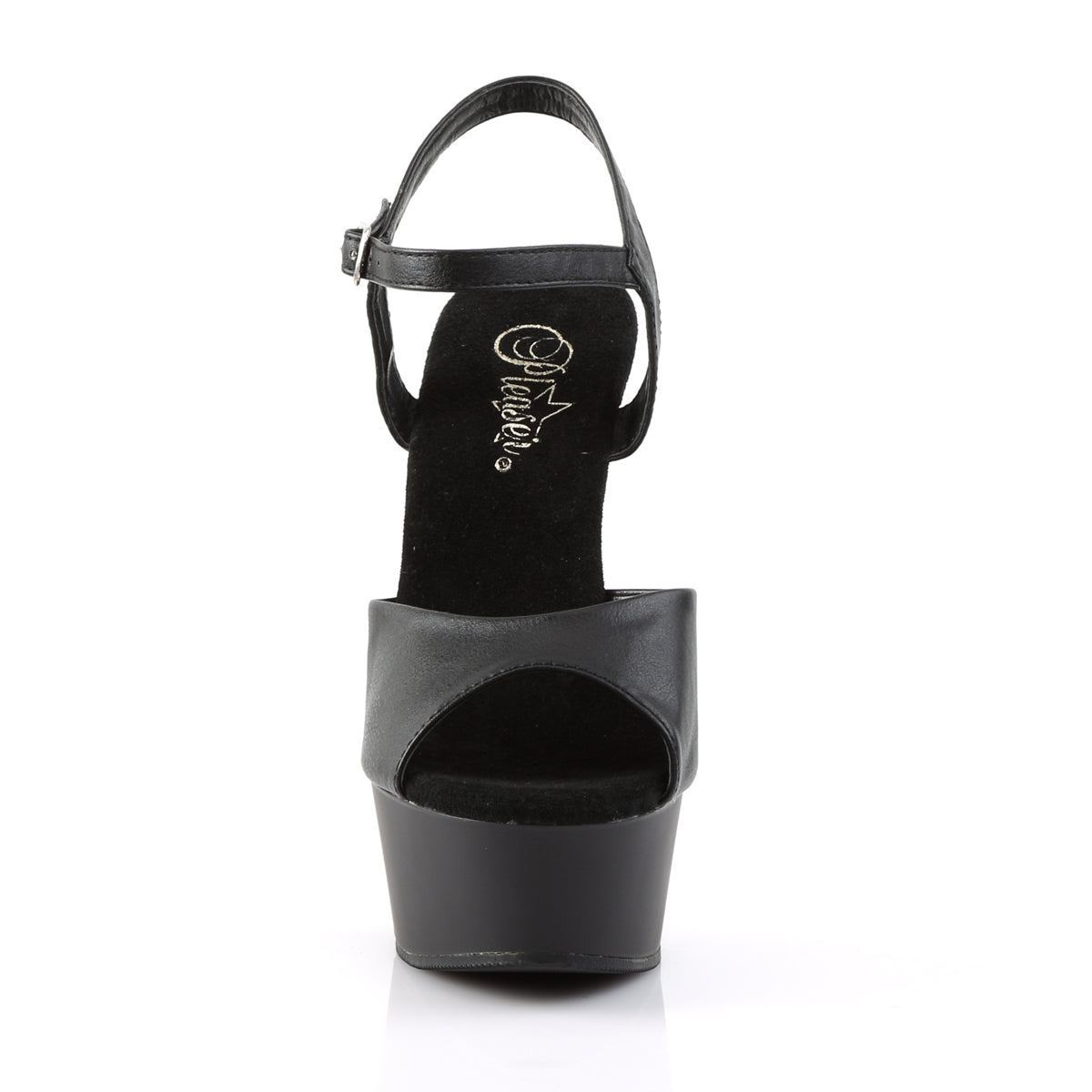 【PLEASER】DELIGHT-609 シューズ Blk Faux Leather/Blk Matte【取寄】
