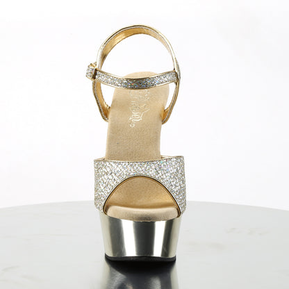 【PLEASER】DELIGHT-609G シューズ Gold Multi Gltr/Gold Chrome【取寄】