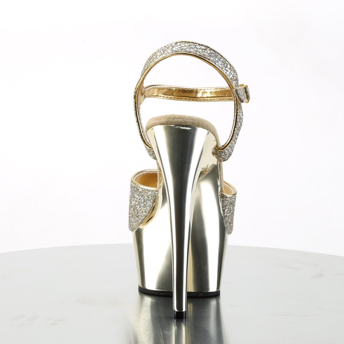 【PLEASER】DELIGHT-609G シューズ Gold Multi Gltr/Gold Chrome【取寄】