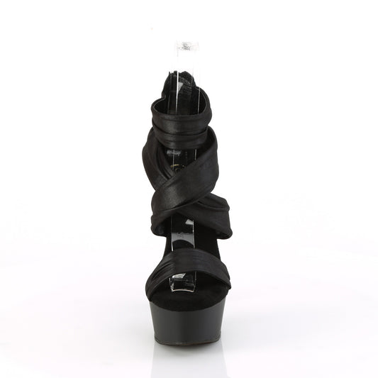 【PLEASER】DELIGHT-620 プラットフォームシューズ Blk Faux Le-Fabric/Blk Matte【取寄】