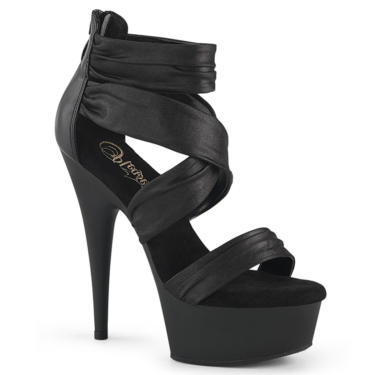 【PLEASER】DELIGHT-620 シューズ Blk Faux Le-Fabric/Blk Matte【取寄】