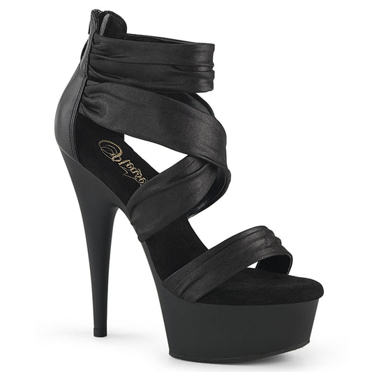 【PLEASER】DELIGHT-620 プラットフォームシューズ Blk Faux Le-Fabric/Blk Matte【取寄】