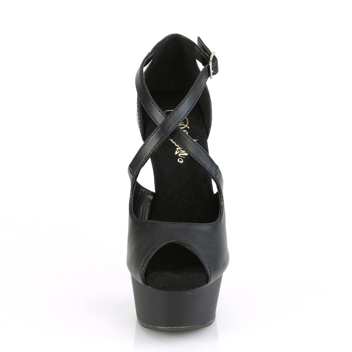 【PLEASER】DELIGHT-621 シューズ Blk Faux Leather/Blk Matte【取寄】