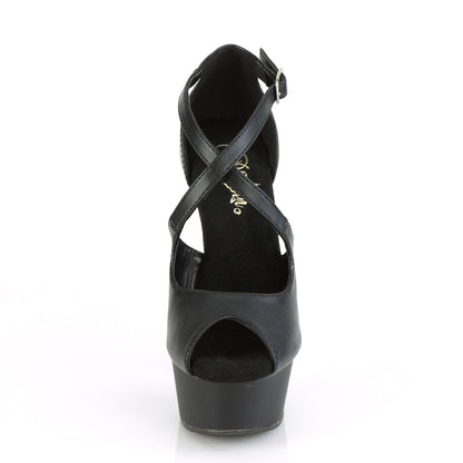 【PLEASER】DELIGHT-621 シューズ Blk Faux Leather/Blk Matte【取寄】
