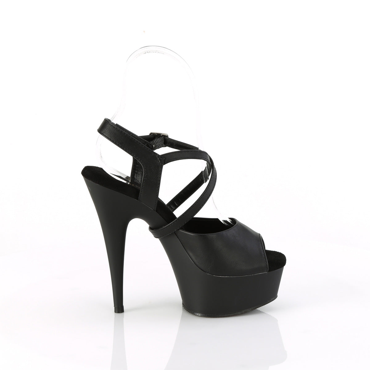 【PLEASER】DELIGHT-624-1 シューズ Blk Faux Leather/Blk Matte【取寄】