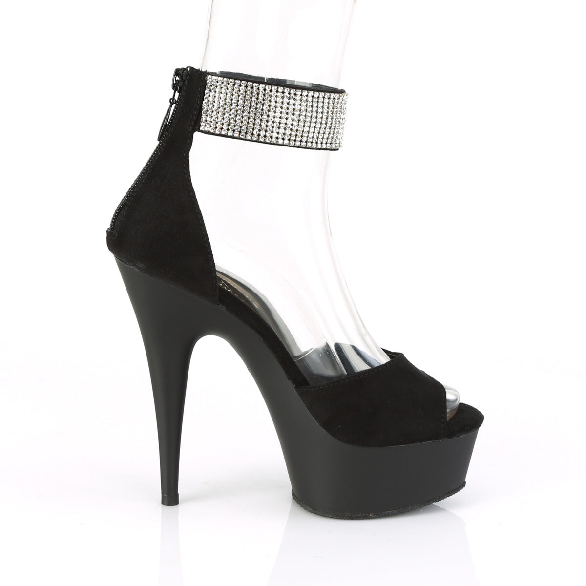 【PLEASER】DELIGHT-625 シューズ Blk Faux Suede/Blk Matte【取寄】