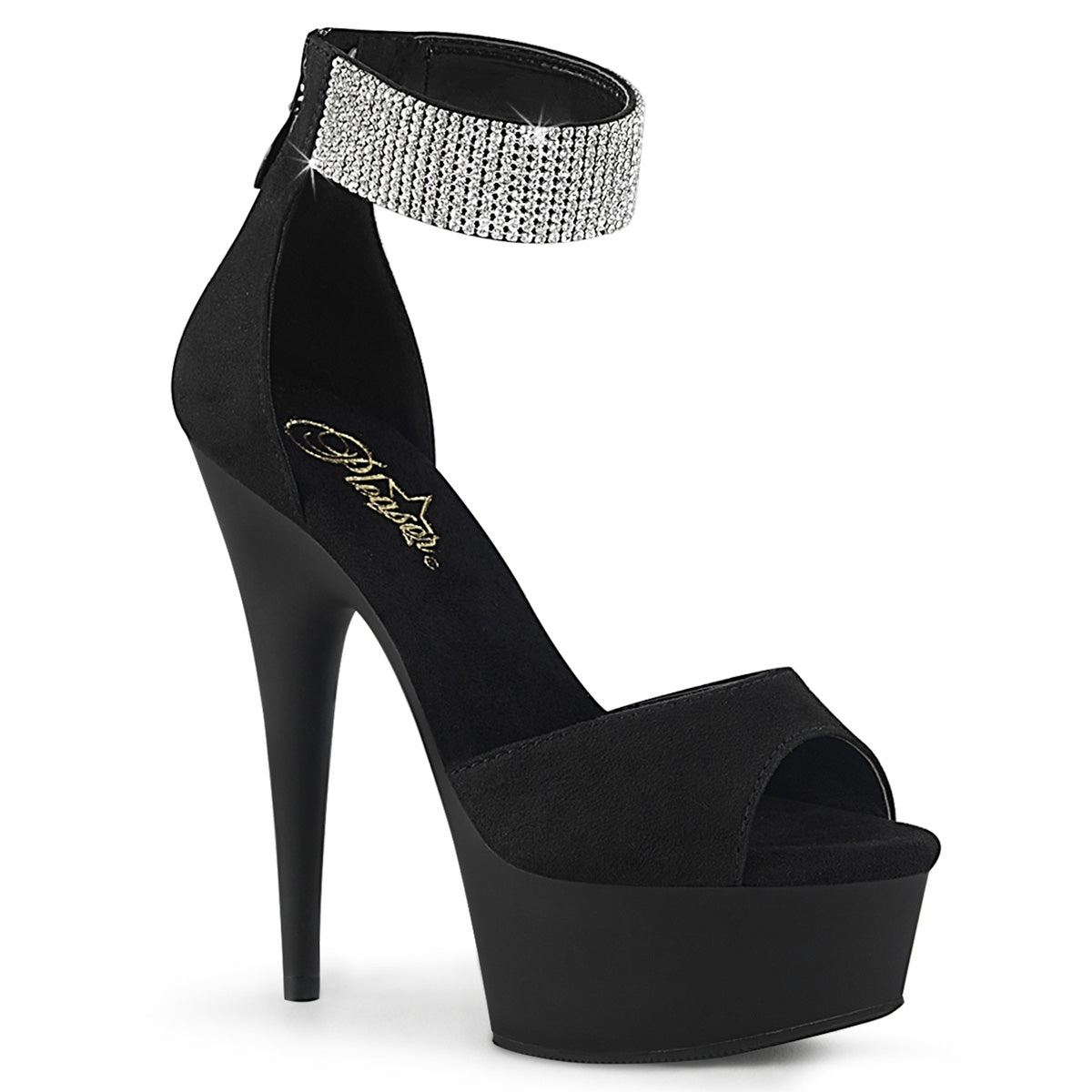【PLEASER】DELIGHT-625 シューズ Blk Faux Suede/Blk Matte【取寄】