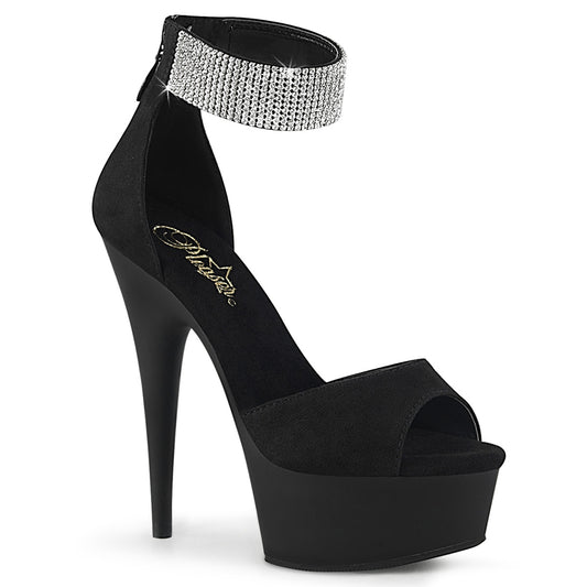 【PLEASER】DELIGHT-625 プラットフォームシューズ Blk Faux Suede/Blk Matte【取寄】