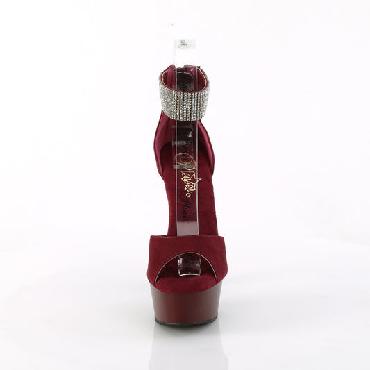 【PLEASER】DELIGHT-625 プラットフォームシューズ Burgundy Faux Suede/Burgundy Matte【取寄】