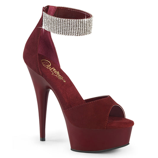 【PLEASER】DELIGHT-625 プラットフォームシューズ Burgundy Faux Suede/Burgundy Matte【取寄】