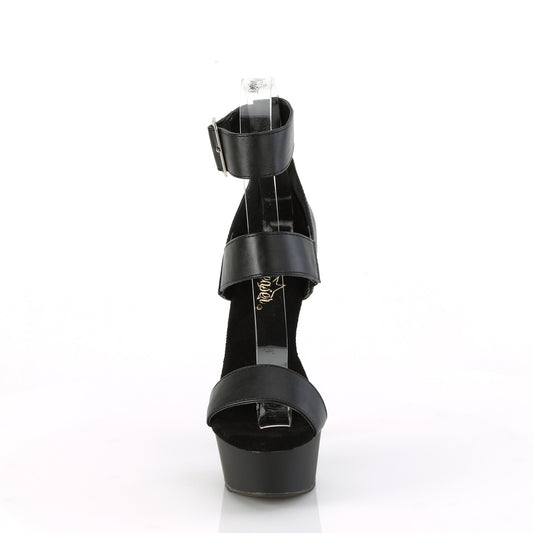 【PLEASER】DELIGHT-629 プラットフォームシューズ Blk Faux Leather/Blk Matte【取寄】