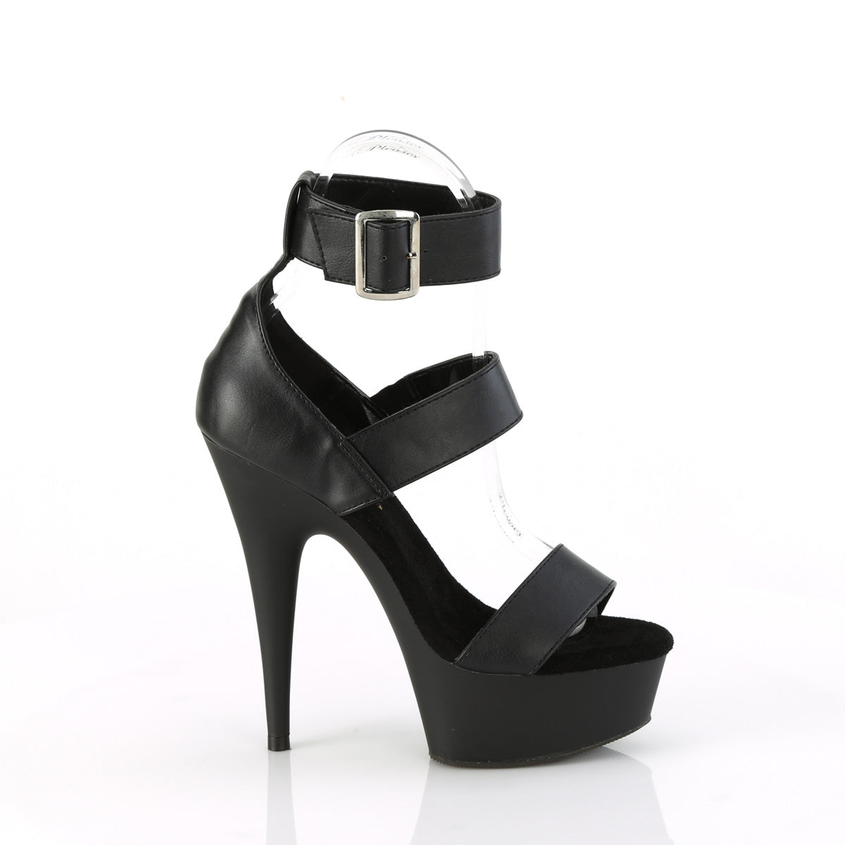 【PLEASER】DELIGHT-629 シューズ Blk Faux Leather/Blk Matte【取寄】