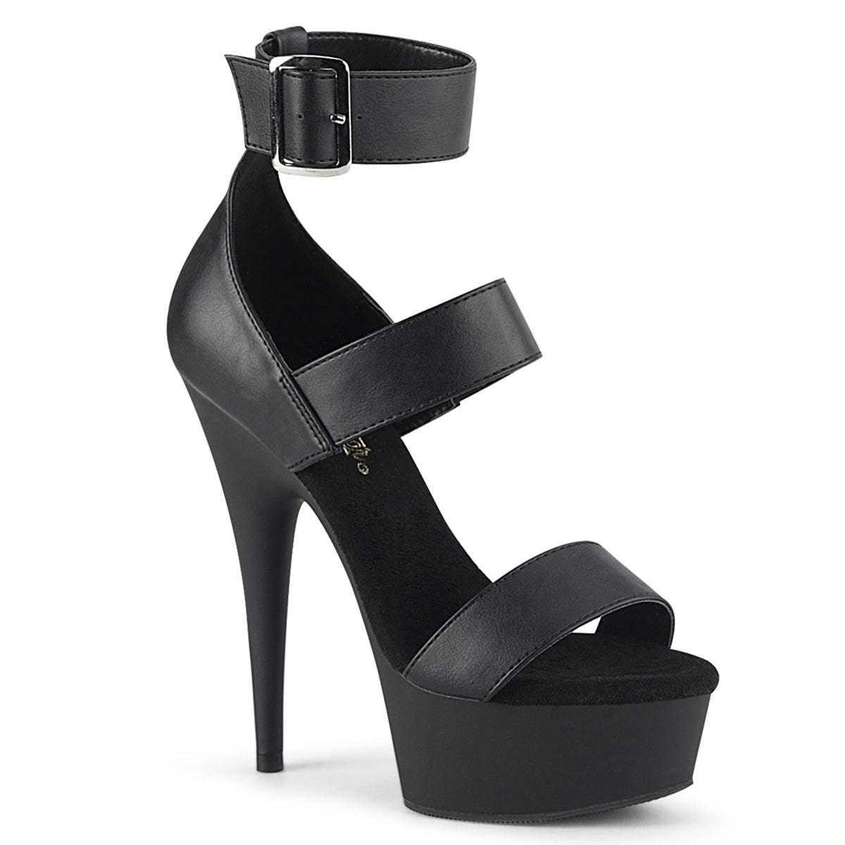 【PLEASER】DELIGHT-629 シューズ Blk Faux Leather/Blk Matte【取寄】