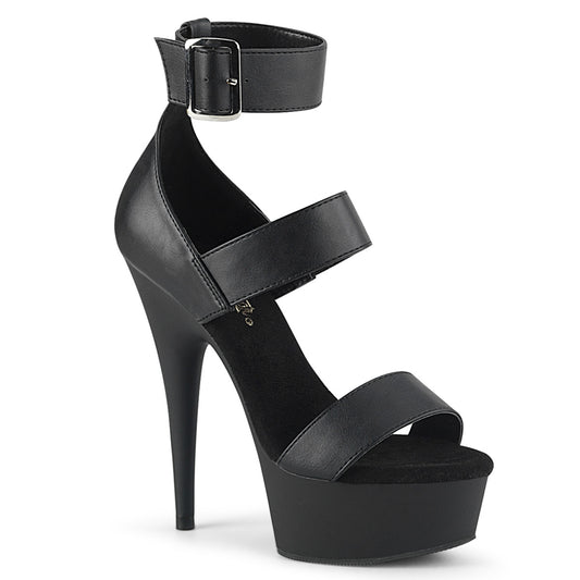【PLEASER】DELIGHT-629 プラットフォームシューズ Blk Faux Leather/Blk Matte【取寄】