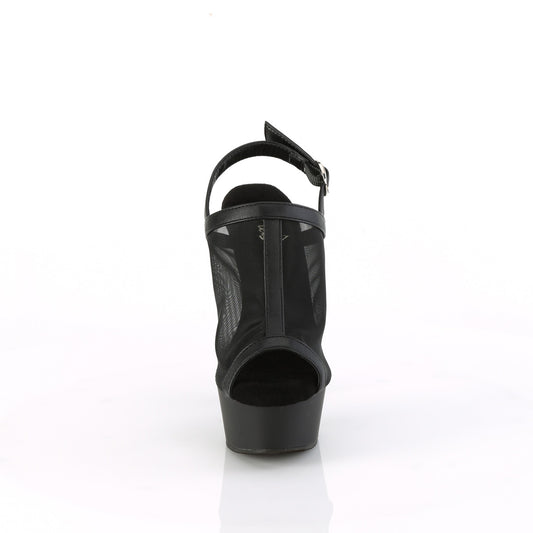 【PLEASER】DELIGHT-636 プラットフォームシューズ Blk Faux Le-Mesh/Blk Matte【取寄】