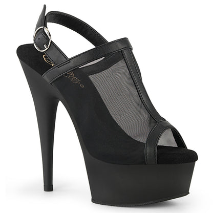 【PLEASER】DELIGHT-636 シューズ Blk Faux Le-Mesh/Blk Matte【取寄】
