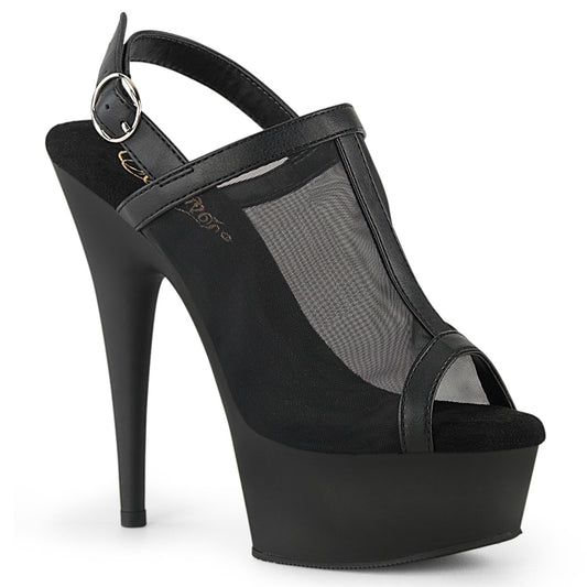 【PLEASER】DELIGHT-636 プラットフォームシューズ Blk Faux Le-Mesh/Blk Matte【取寄】