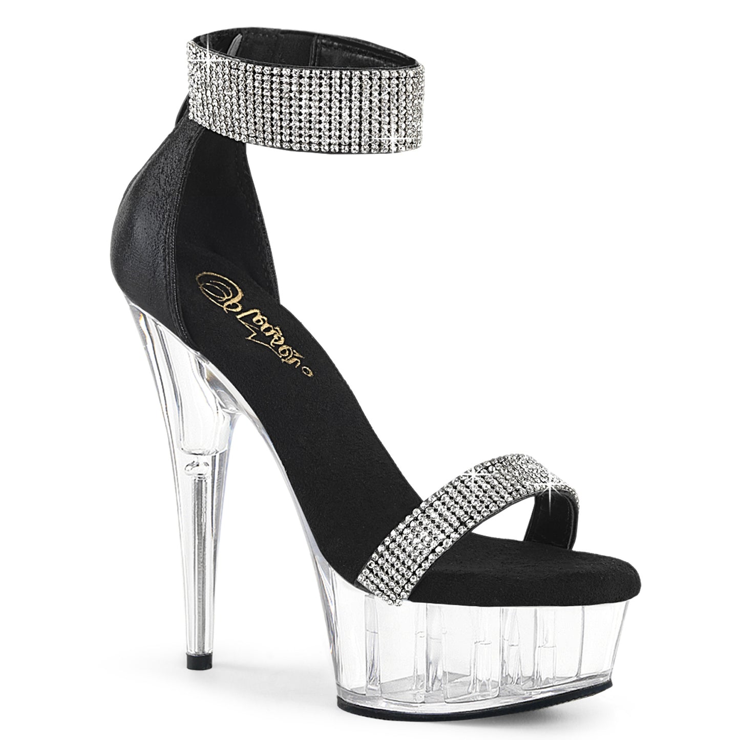 【PLEASER】DELIGHT-641 シューズ Blk Shimmery Fabric/Clr【取寄】