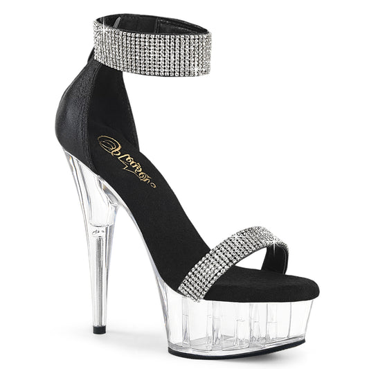 【PLEASER】DELIGHT-641 プラットフォームシューズ Blk Shimmery Fabric/Clr【取寄】