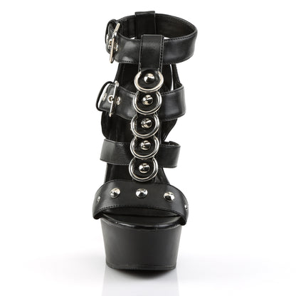 【PLEASER】DELIGHT-658 シューズ Blk Faux Leather/Blk【取寄】