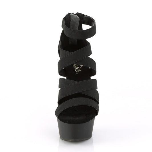 【PLEASER】DELIGHT-659 プラットフォームシューズ Blk Elastic Band-Faux Leather/Blk Matte【取寄】