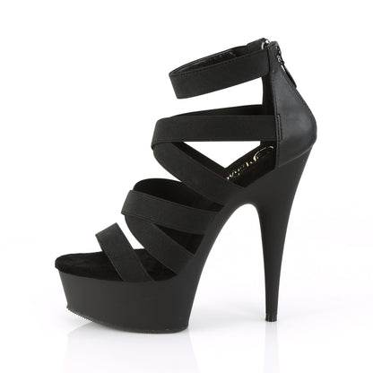 【PLEASER】DELIGHT-659 シューズ Blk Elastic Band-Faux Leather/Blk Matte【取寄】
