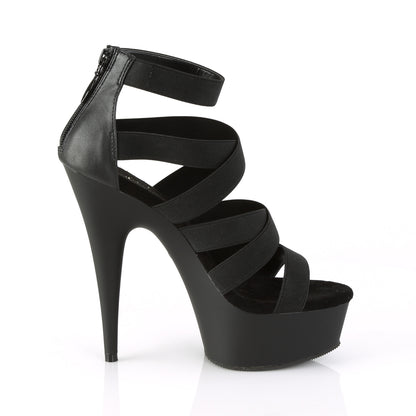 【PLEASER】DELIGHT-659 シューズ Blk Elastic Band-Faux Leather/Blk Matte【取寄】