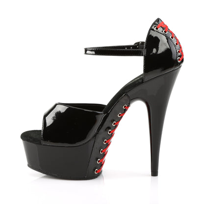 【PLEASER】DELIGHT-660FH シューズ Blk Pat/Blk (Red Lace)【取寄】