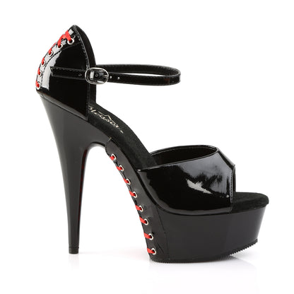 【PLEASER】DELIGHT-660FH シューズ Blk Pat/Blk (Red Lace)【取寄】