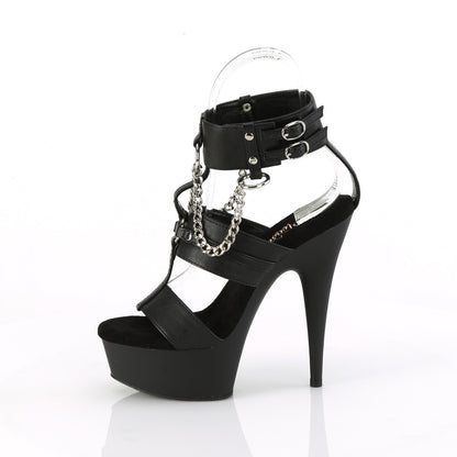 【PLEASER】DELIGHT-661 シューズ Blk Faux Leather/Blk Matte【取寄】