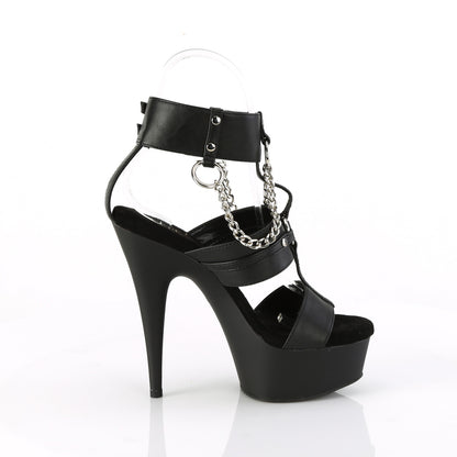 【PLEASER】DELIGHT-661 シューズ Blk Faux Leather/Blk Matte【取寄】