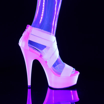 【PLEASER】DELIGHT-669 シューズ UV Wht Elastic Band-Faux Leather/Wht【取寄】