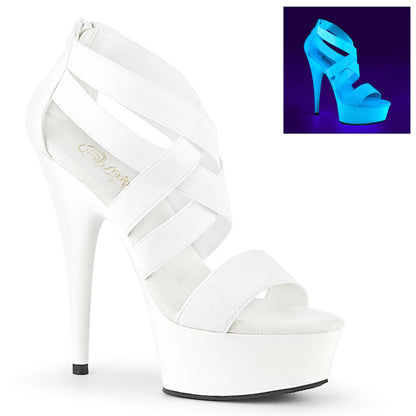 【PLEASER】DELIGHT-669 シューズ UV Wht Elastic Band-Faux Leather/Wht【取寄】