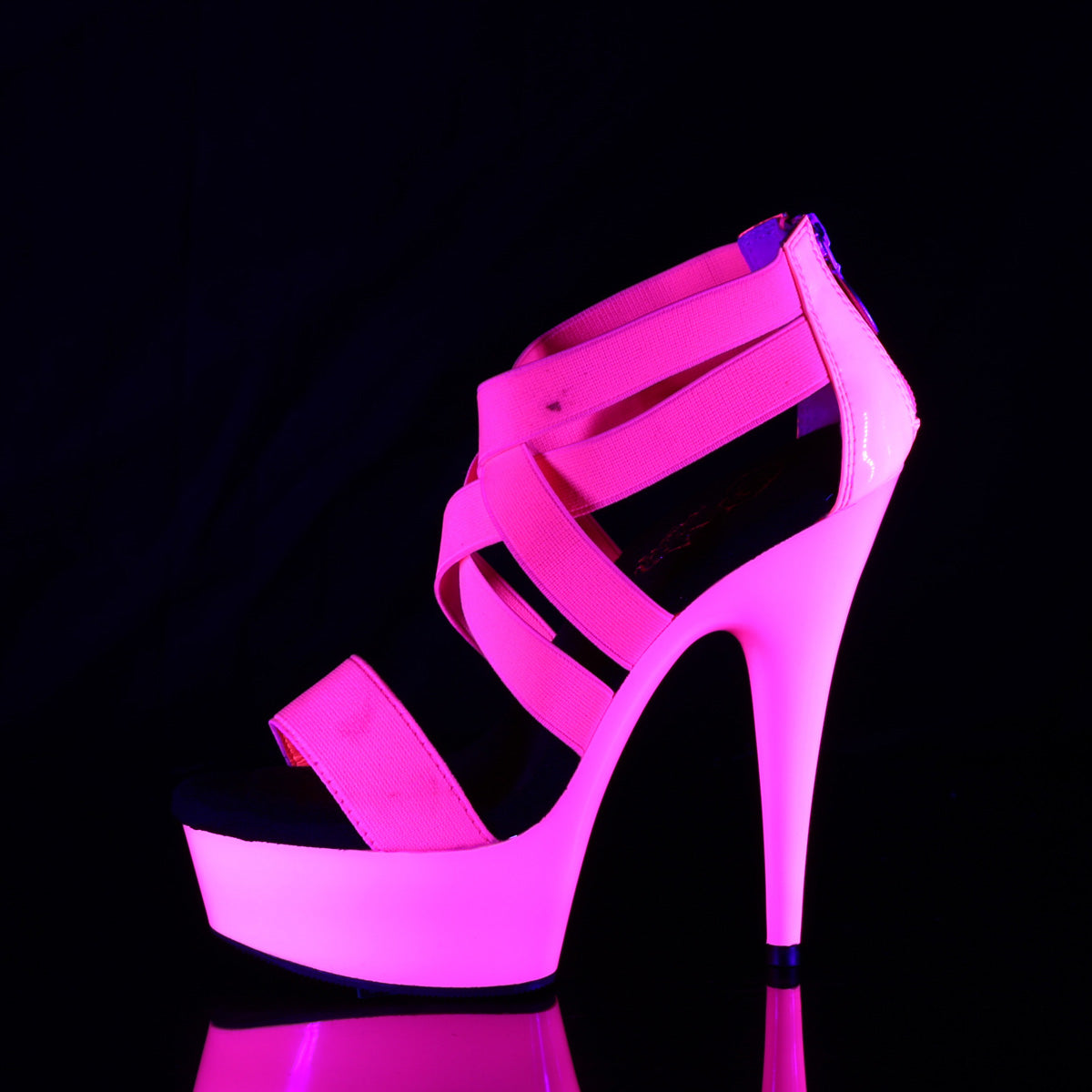【PLEASER】DELIGHT-669UV シューズ Neon H. Pink Elastic Band-Pat/Neon H. P.【取寄】