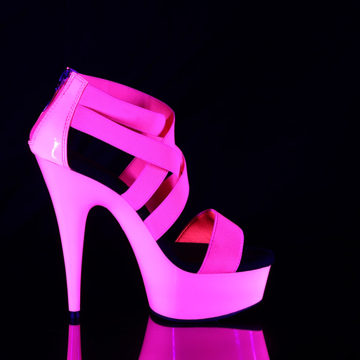 【PLEASER】DELIGHT-669UV シューズ Neon H. Pink Elastic Band-Pat/Neon H. P.【取寄】
