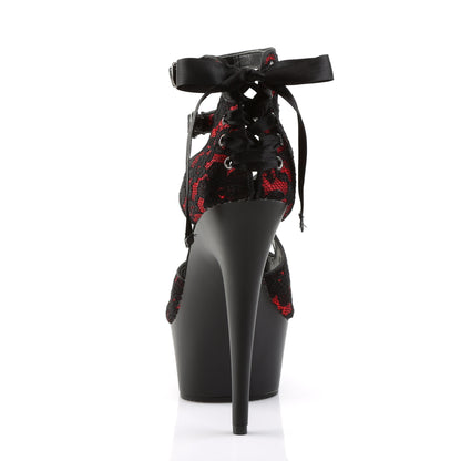 【PLEASER】DELIGHT-678LC シューズ Red Satin-Lace/Blk Matte【取寄】